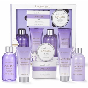 image:imageBODY amp EARTH Bath and Body Gift Set  6 Pcs Lavender Bath Kit for Women Spa Set Birthday Mothers Day Gift Set for Women Includes Bubble Bath Shower Gel Body LotionLavendernew