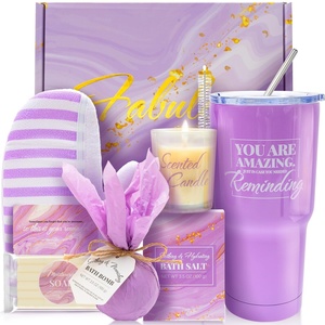 image:imageGifts for Women Bath and Body Womens Gift Sets with 5 Pcs Ocean Scented Spa Gifts for Women Bath Gift with Scented Candle Body Butter Hand Cream Bath Bomb Mothers Day GiftsLavender Fields