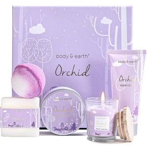 image:imageGifts for Women Bath and Body Womens Gift Sets with 5 Pcs Ocean Scented Spa Gifts for Women Bath Gift with Scented Candle Body Butter Hand Cream Bath Bomb Mothers Day GiftsOrchid