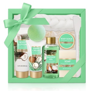 image:imageGifts for Women Bath and Body Womens Gift Sets with 5 Pcs Ocean Scented Spa Gifts for Women Bath Gift with Scented Candle Body Butter Hand Cream Bath Bomb Mothers Day GiftsCoconut